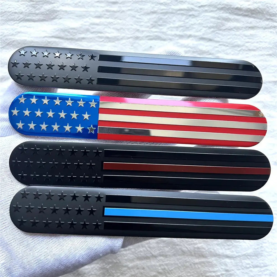 3D Aluminum American Flag Car Emblems For Trunk Fender Badge by InterCyprus Trading Ltd