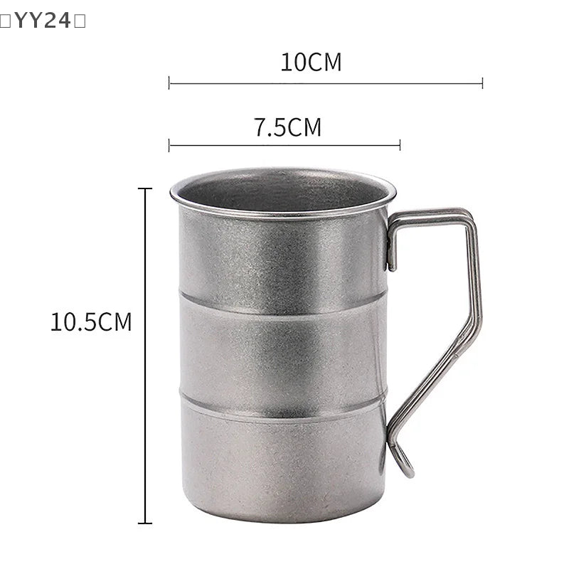 YY24 Retro Old Stainless Steel Beer Mug &ndash; Portable Camping