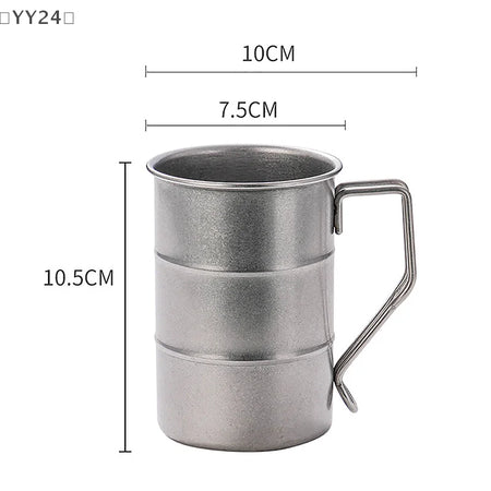 YY24 Retro Old Stainless Steel Beer Mug &ndash; Portable Camping