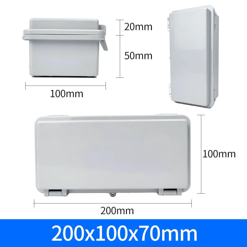 IP66 Waterproof Junction Box ABS Plastic Outdoor - Durable Grey 200x100x70mm / CHINA