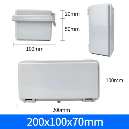 IP66 Waterproof Junction Box ABS Plastic Outdoor - Durable Grey 200x100x70mm / CHINA