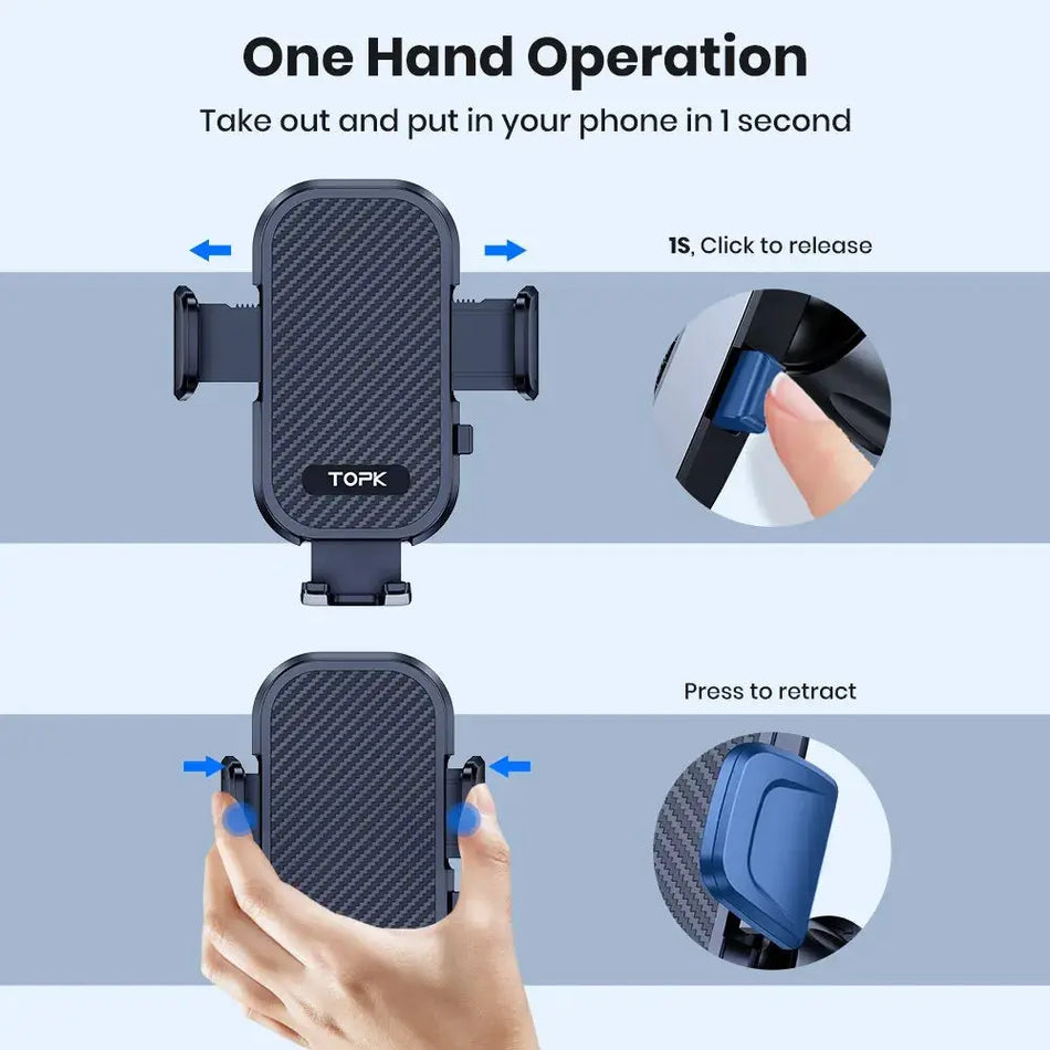 TOPK Car Phone Holder Mount Air Vent Cell Phone Holder for Car Hands Free Easy Clamp Cradle in Vehicle Fit All 4" to 7" Phone by InterCyprus Trading Ltd