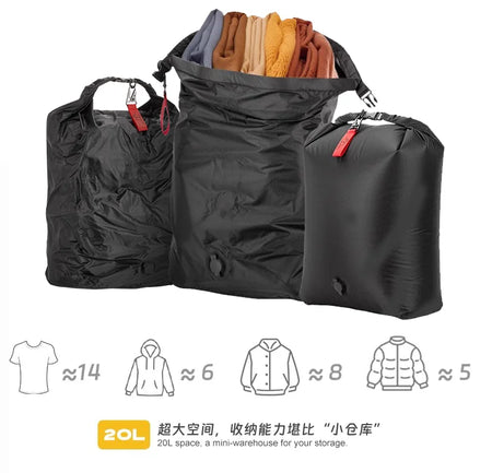 Vacuum Compression Storage Bag Large Capacity &ndash; Space Saver Black-3PCS