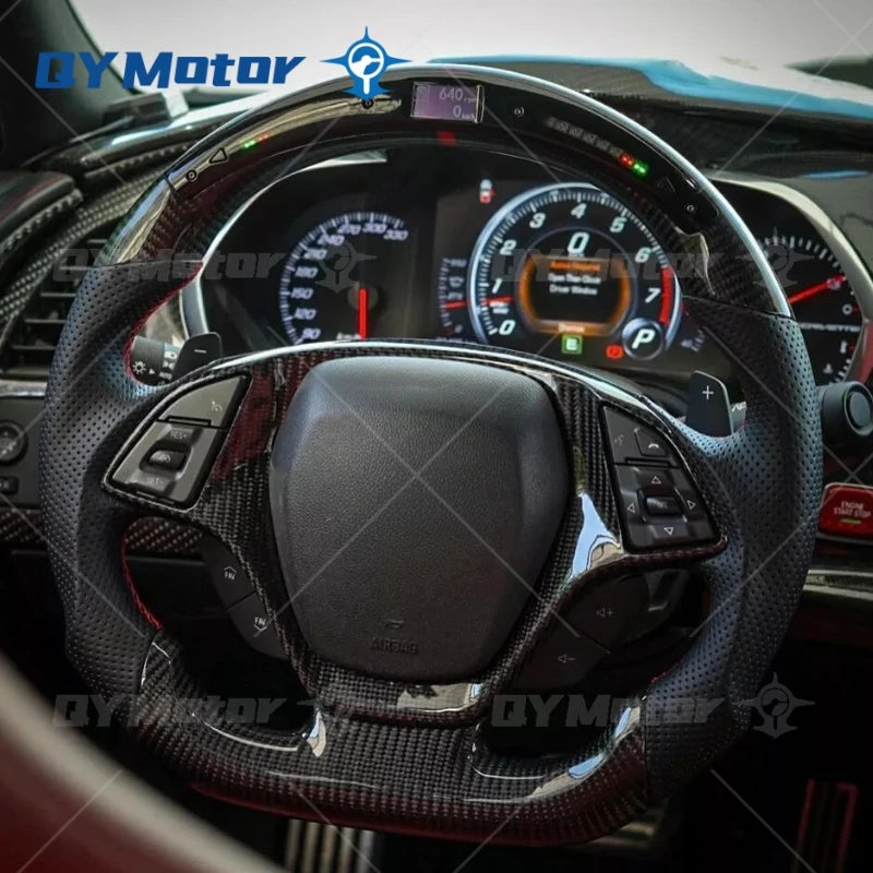 Стерио волан Chevrolet Corvette C7 от истинен карбон и перфорирана кожа