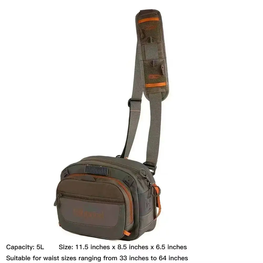 Waist Pack Fly Fishing Chest Pack &ndash; Versatile Wader Belt with Net Slot and 5L Storage