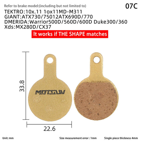 Copper Base Bike Brake Pads &ndash; Broad Disc Brake Compatibility 07C
