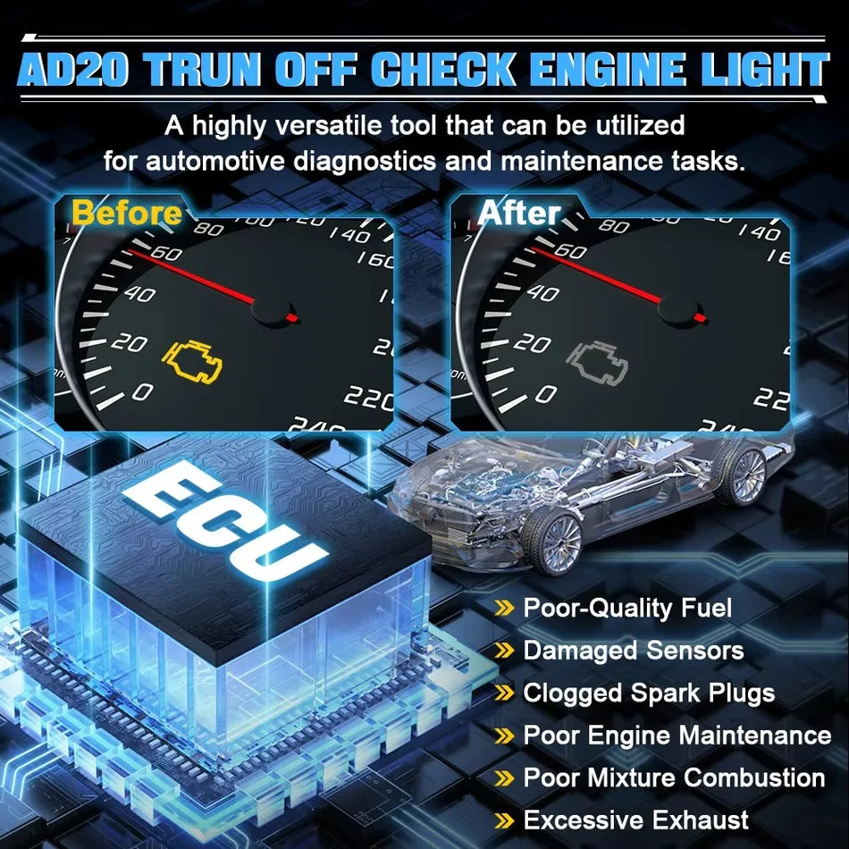 XTOOL Advancer AD20 Bluetooth OBD2 Scanner für Android und iOS