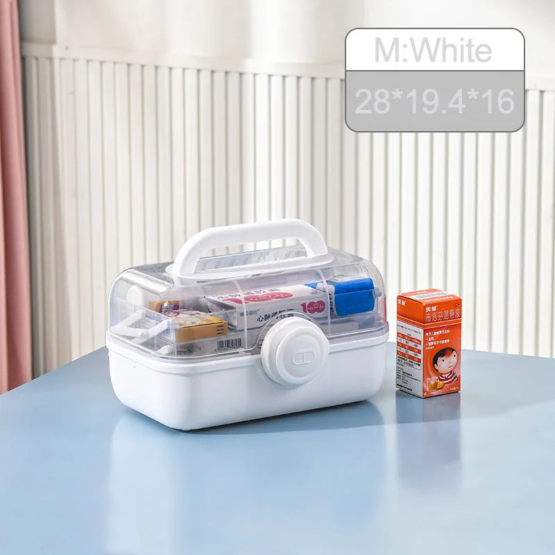 Hmeily BOX3 &ndash; Large Capacity Medicine Organizer for Family White M