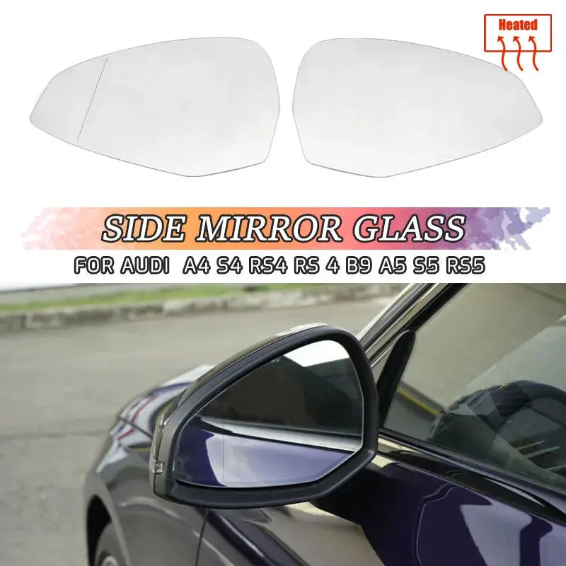 Fit For Audi A4 S4 RS4 RS 4 B9 A5 S5 RS6 RS 5 2016-2023 Side Mirror Glass Rear View Rearview Mirror Glass Door Wing Mirrors by InterCyprus Trading Ltd