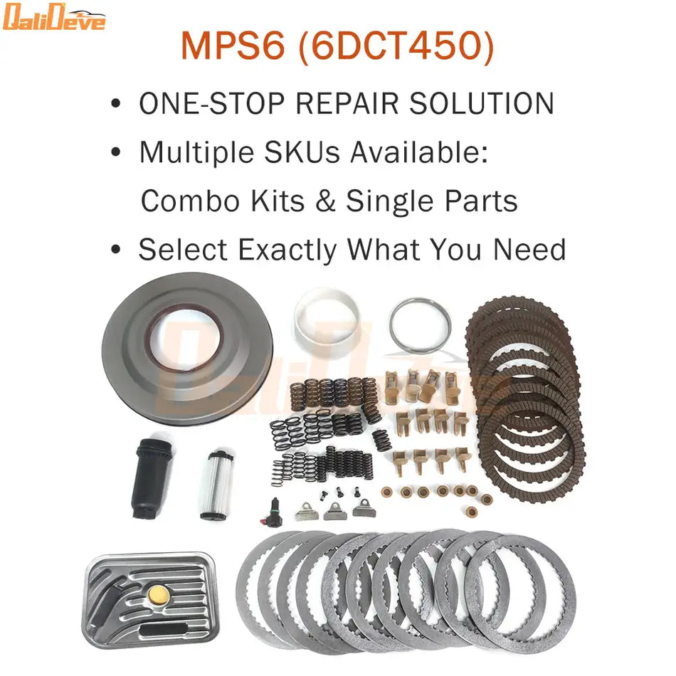 MPS6 6DCT450 Transmission Rebuild Parts Kit Clutch Spring Retainer Clip Front Cover Oil Filter Piston Seal For Ford Volvo by InterCyprus Trading Ltd