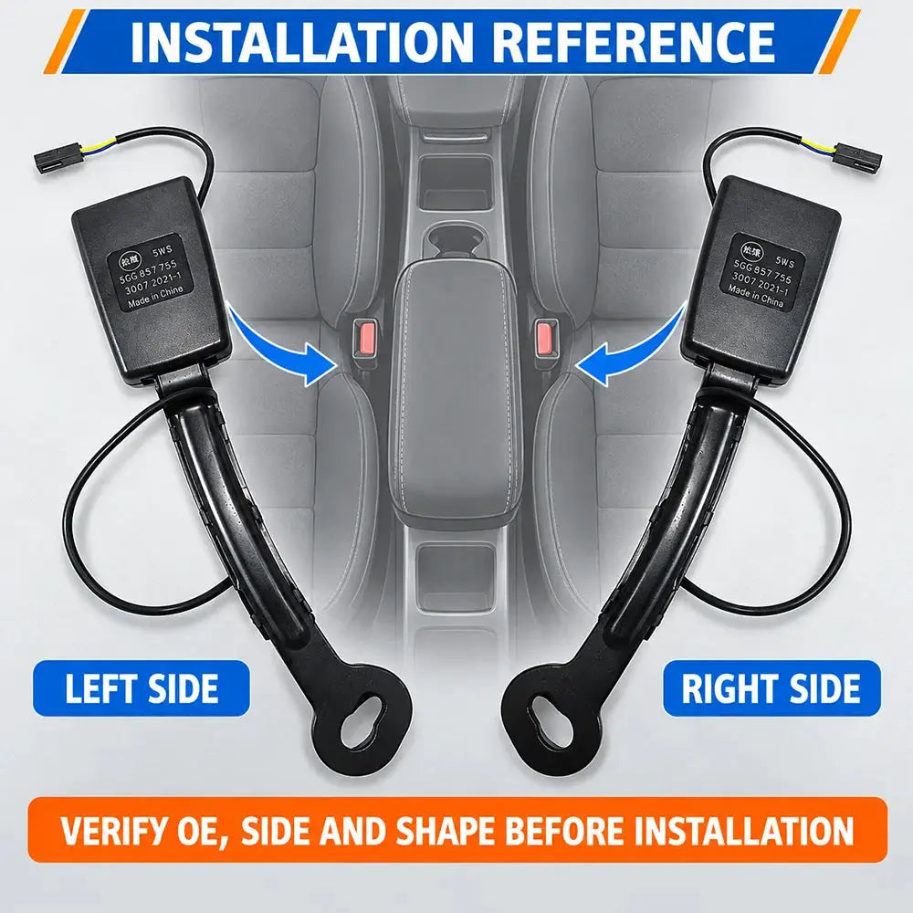 Front Seat Belt Buckle Receiver With Warning Contact For VW Golf MK7 by InterCyprus Trading Ltd