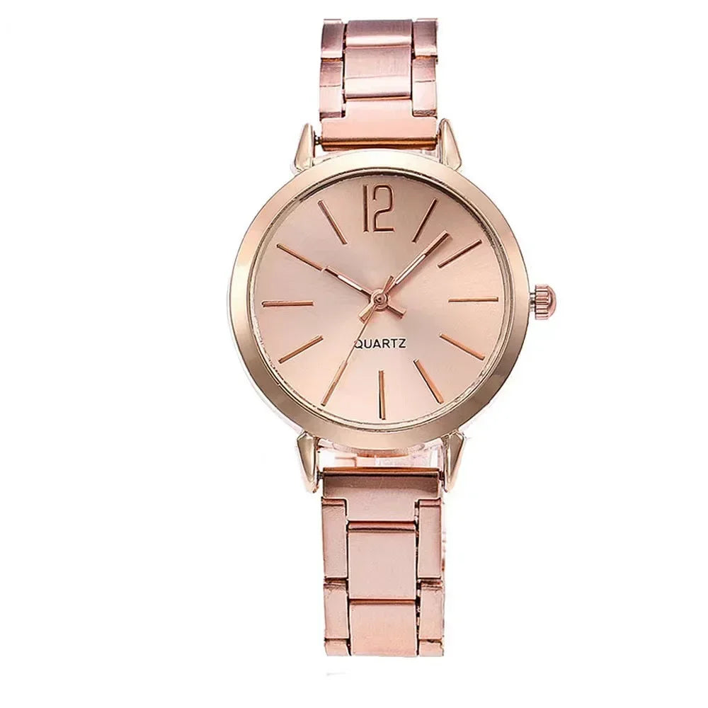 Luxury MOONBIFFY Ladies Quartz Bracelet Watch Set Rose gold