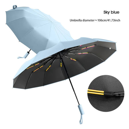 Reinforced 24-Bone Umbrella &ndash; Strong and Durable Wind-Resistant Design SKY BLUE