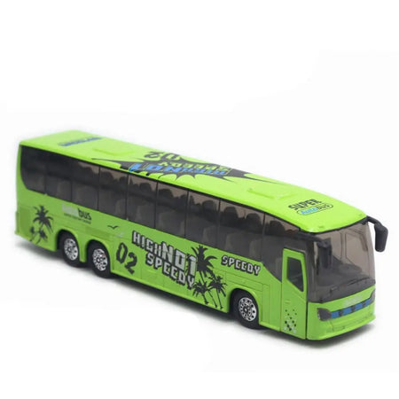 High-Quality Alloy Pull Back Bus Model Toy for Kids green