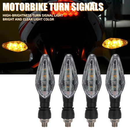 KEVANLY 4PCS Motorcycle LED Turn Signal Light &ndash; Waterproof Amber Indicators