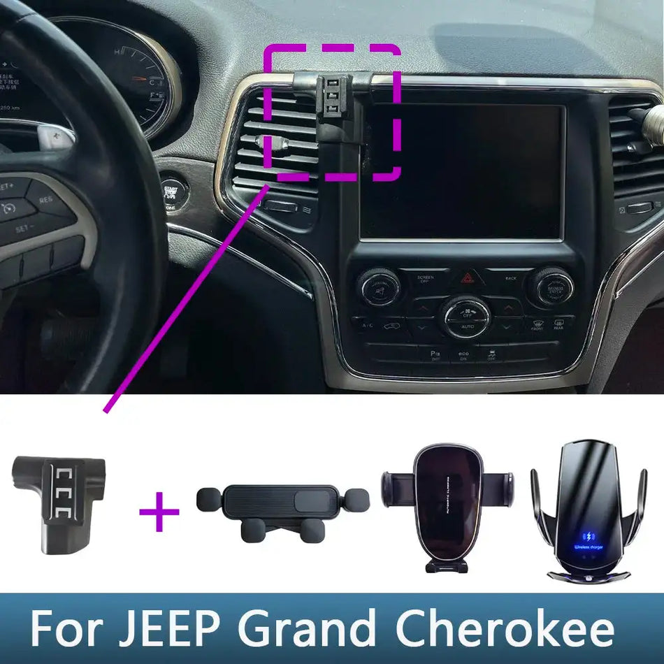 Jeep Grand Cherokee Wireless Car Phone Holder Fixed Base