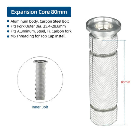 DEEMOUNT Bicycle Carbon Fork Steerer Headset Plug &ndash; Robust and Durable Expansion Anchor 80mm / CHINA