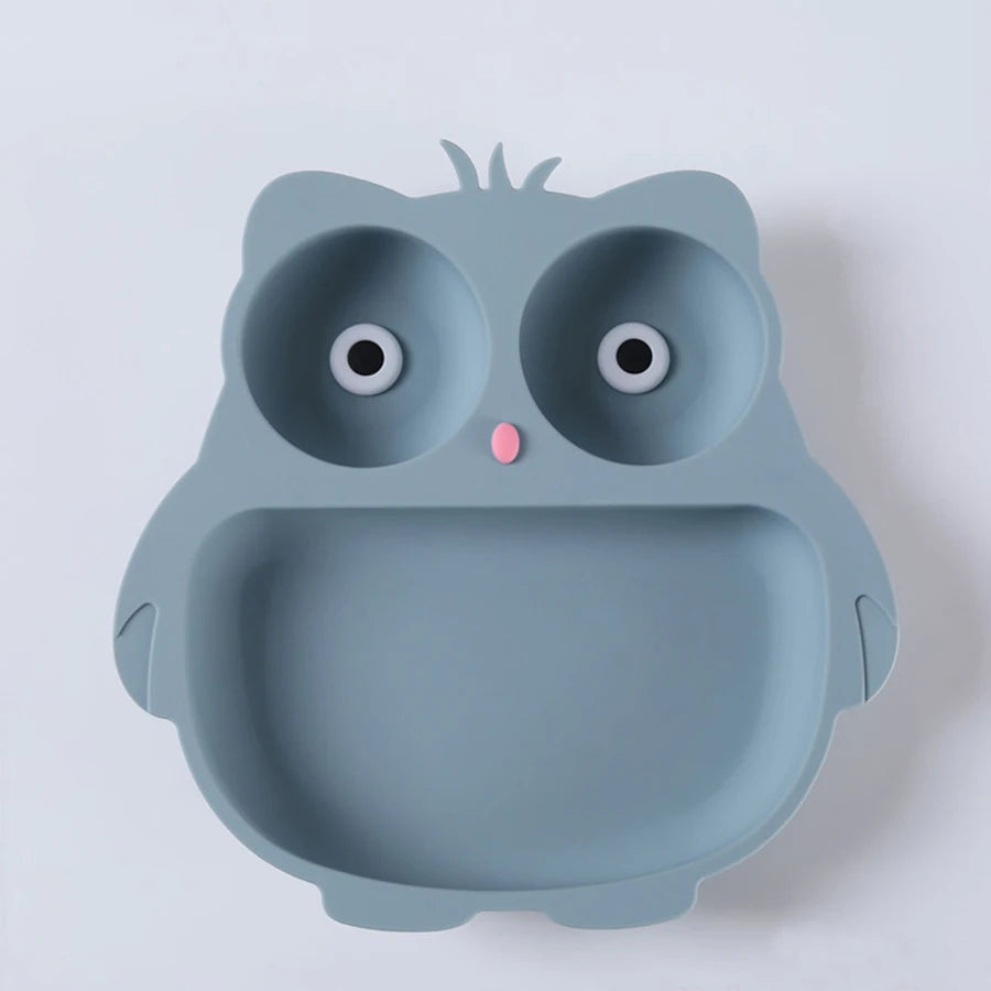 Cartoon Owl Suction Cup Bowl &ndash; Perfect for Baby Feeding Training navy blue