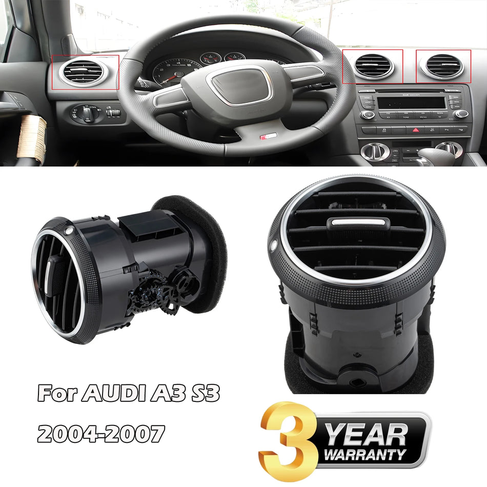 Audi A3 S3 Sportback 8P Dashboard Air Vent, Plastic and Rubber