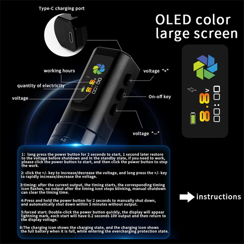 Yilong Tattoo Pen - Portable Adjustable Stroke Machine