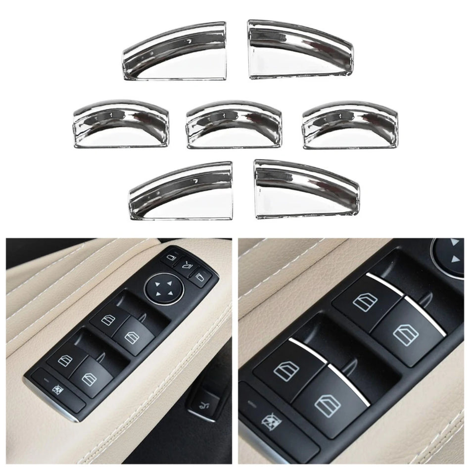 Декорация за бутон за повдигане на врата ABS хром, комплект от 7 части за Mercedes-Benz E Class