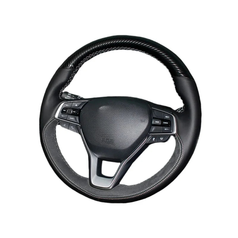 Couvre-volant en cuir noir cousu à la main pour Honda Accord 10 Insight 2018-2019