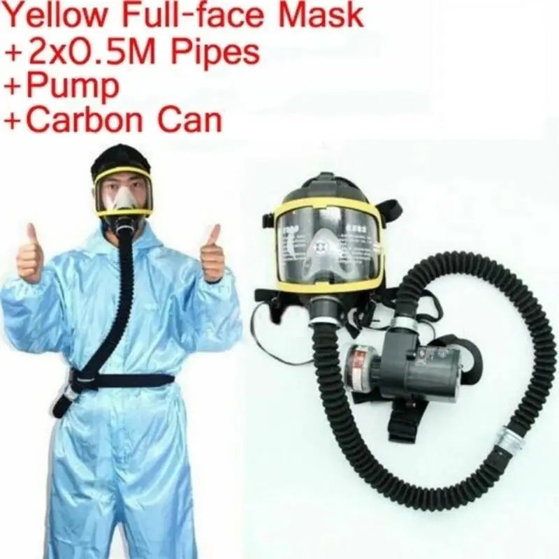 Protective Gas Mask Respirator Full Face &ndash; Constant Flow Yellow Full Mask Set
