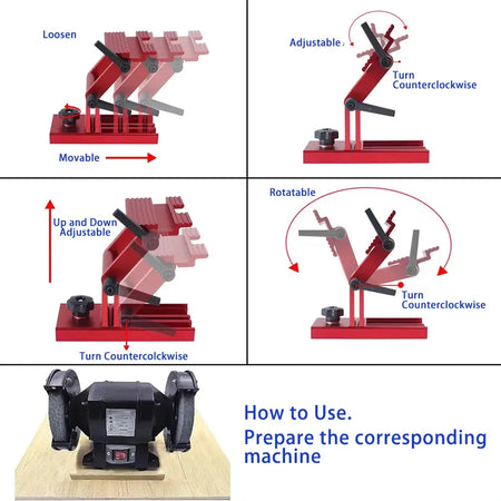 Adjustable Sharpening Tool Rest Jig Bench Grinder Tool for 6 inch or 8 inch Bench Grinders and Sanders by InterCyprus Trading Ltd