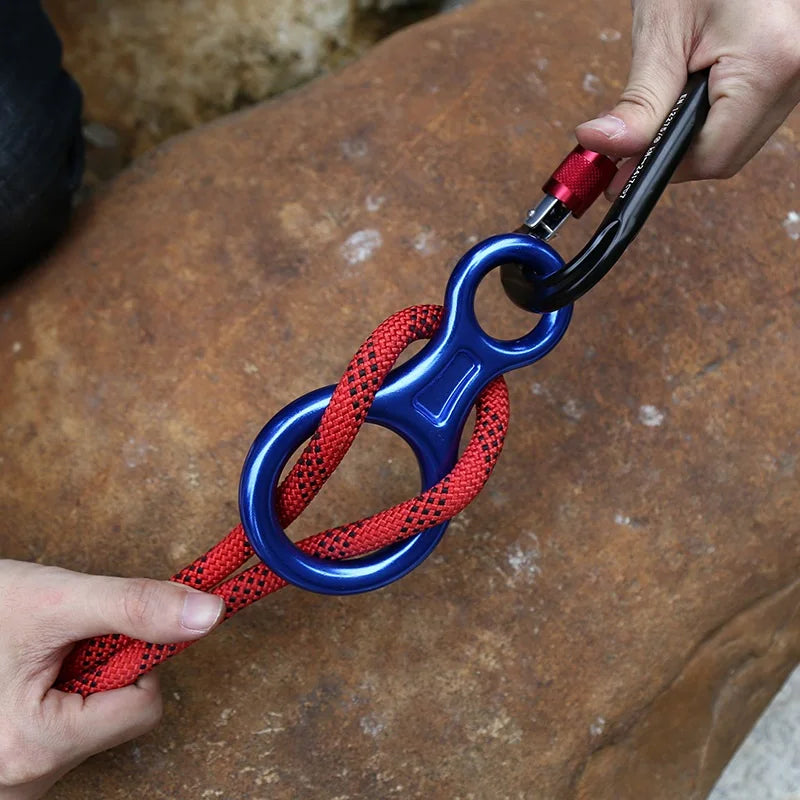 Rock Climbing Carabine 8 Shape Descender &ndash; Ultra Strong 35kN