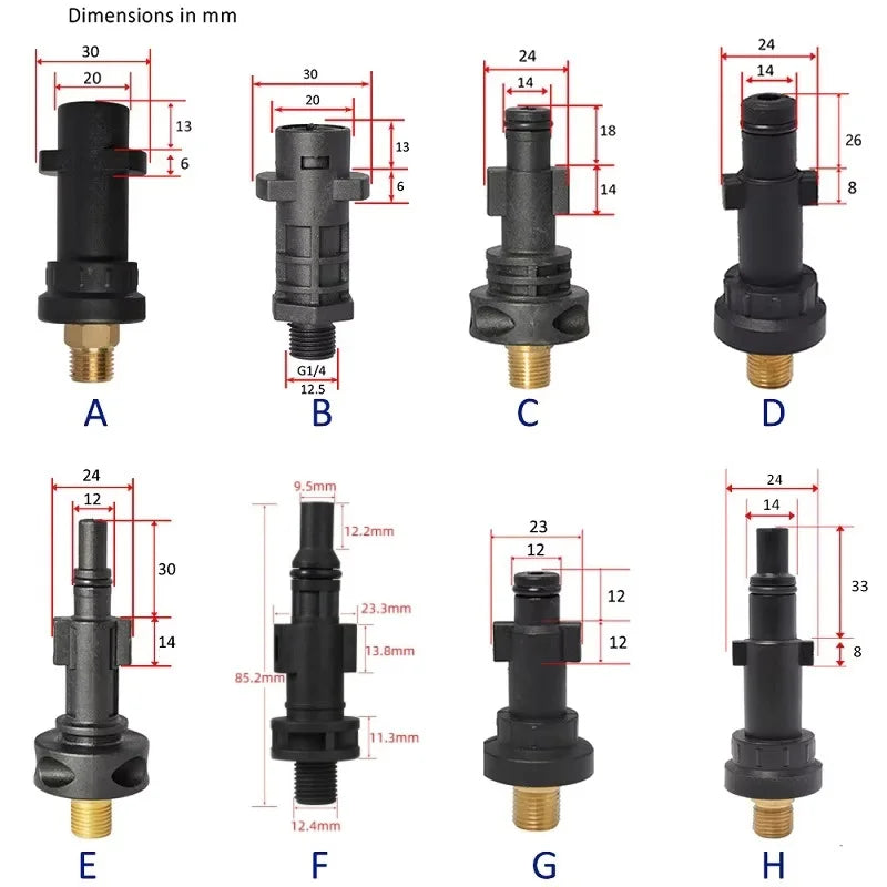 Schnellverbinder G1/4 für Hochdruckreiniger, Schaumgenerator-Adapter für Karcher