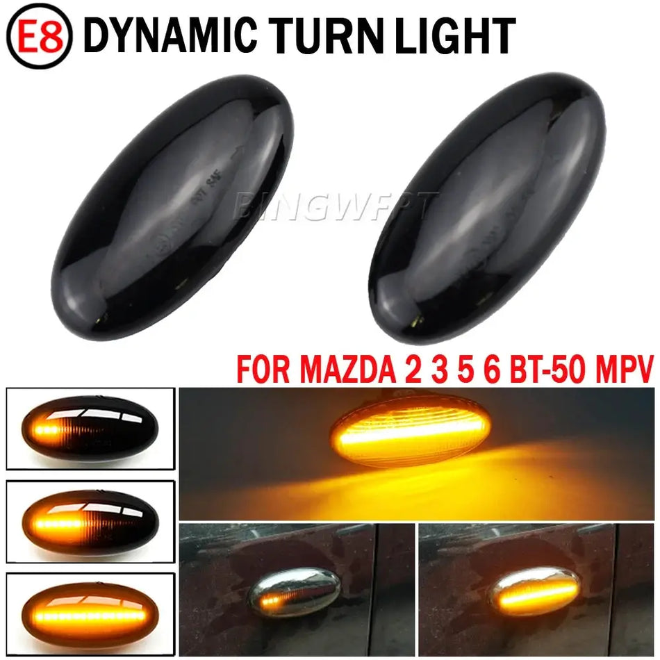 For MAZDA 2 3 5 6 BT-50 MPV II Turn Signal Side Marker Light LED Dynamic Flasher Repeater Blinker 2006 2007 2008 2009 2010 by InterCyprus Trading Ltd