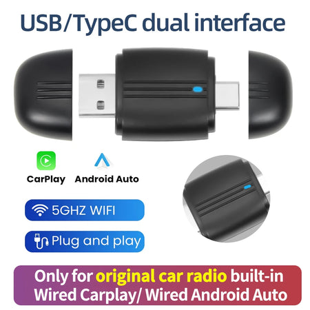2in1 Wireless CarPlay Dongle &ndash; Wired To Wireless CarPlay Wired to Wireless