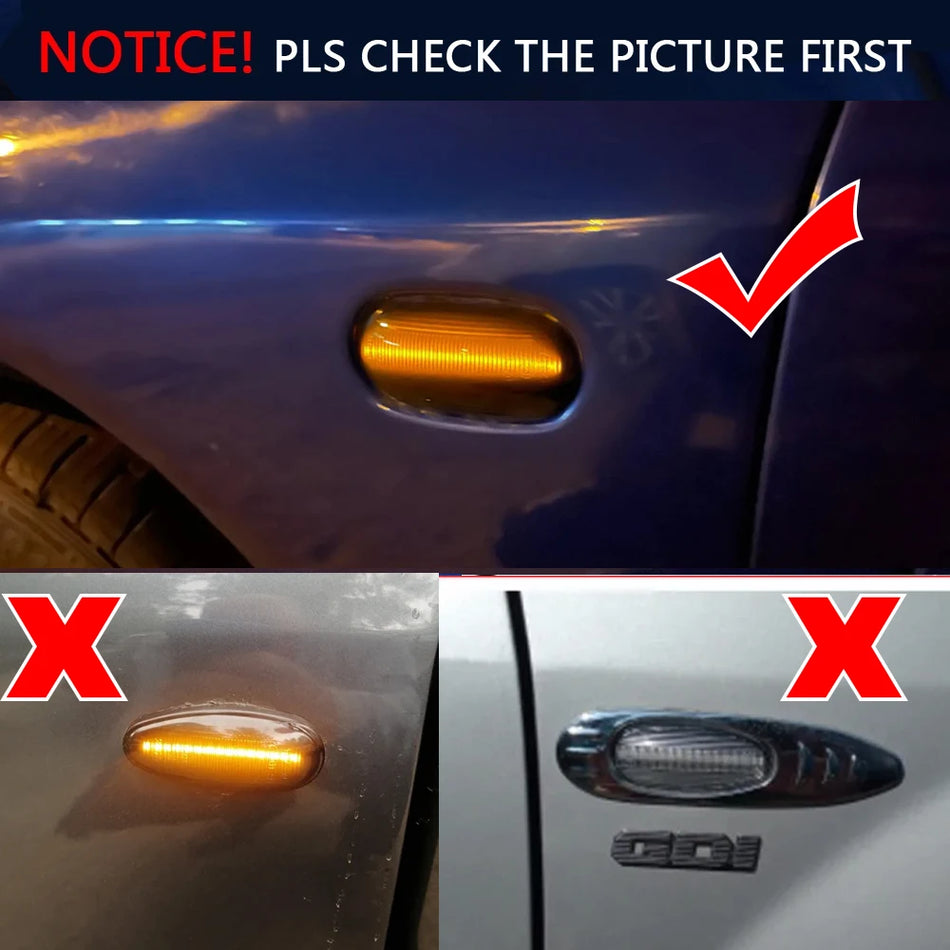 Sānu marķējuma pagrieziena signāla gaismas LED dinamiskas Mitsubishi Lancer Pajero Mirage