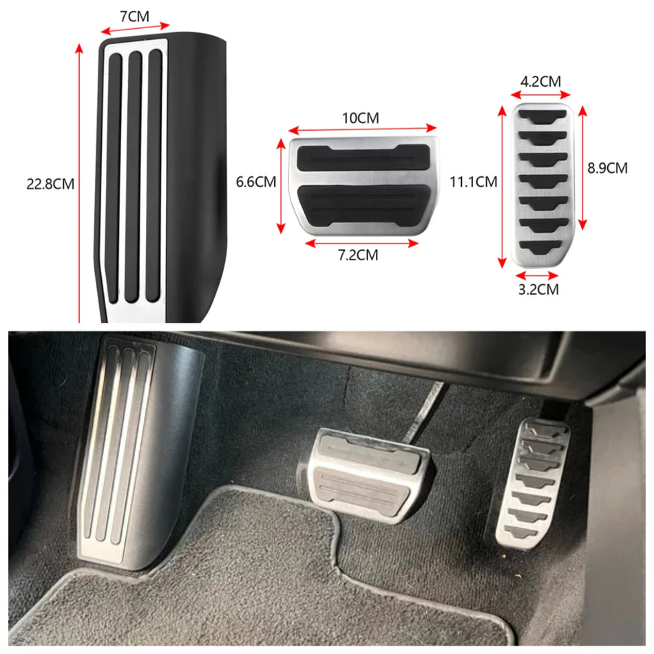 Κάλυμμα Πεντάλ για Land Rover Range Rover Evoque Με Βάση Ανοξείδωτου Ατσαλιού Και Αντιολισθητικά Εισαγωγές Ραβδωτού Καουτσούκ