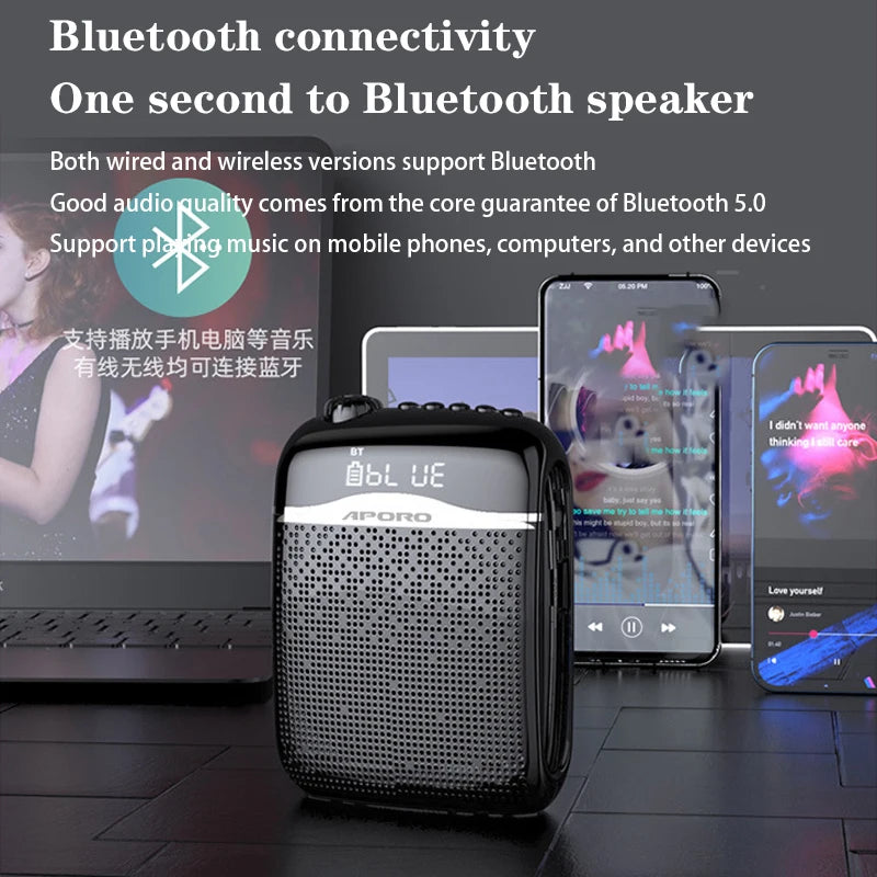 APORO T21 Wireless Voice Amplifier &ndash; 20W Bluetooth 5.0