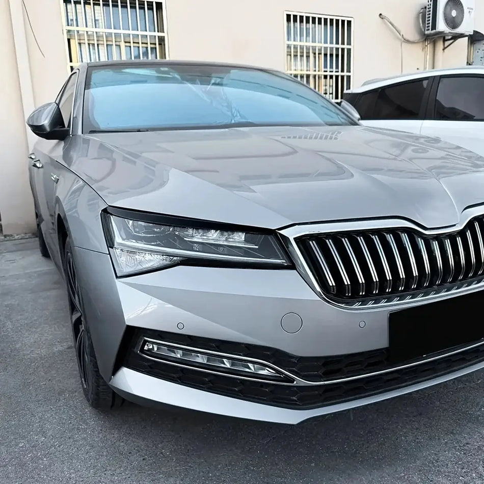 Pair Front Headlight Eyebrows for Skoda Superb B8.5 2019-2022 by InterCyprus Trading Ltd