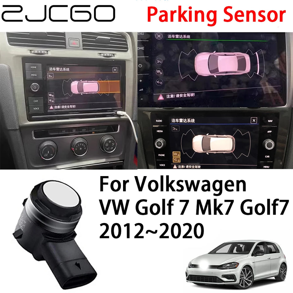Parkavimo jutiklių rinkinys Volkswagen Golf 7 Mk7 su priekinės ir galinės radarų signalizacijos sistema