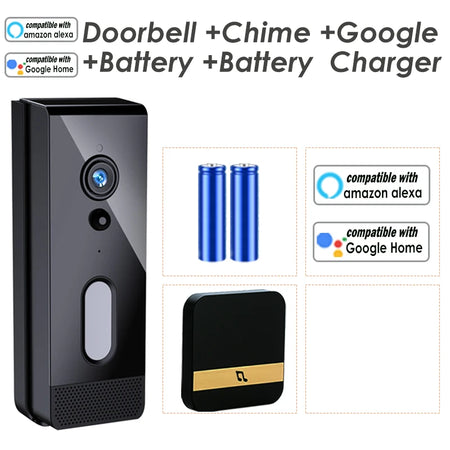 Tuya WiFi Doorbell Camera Outdoor &ndash; Battery Powered Option 5 / UK Plug