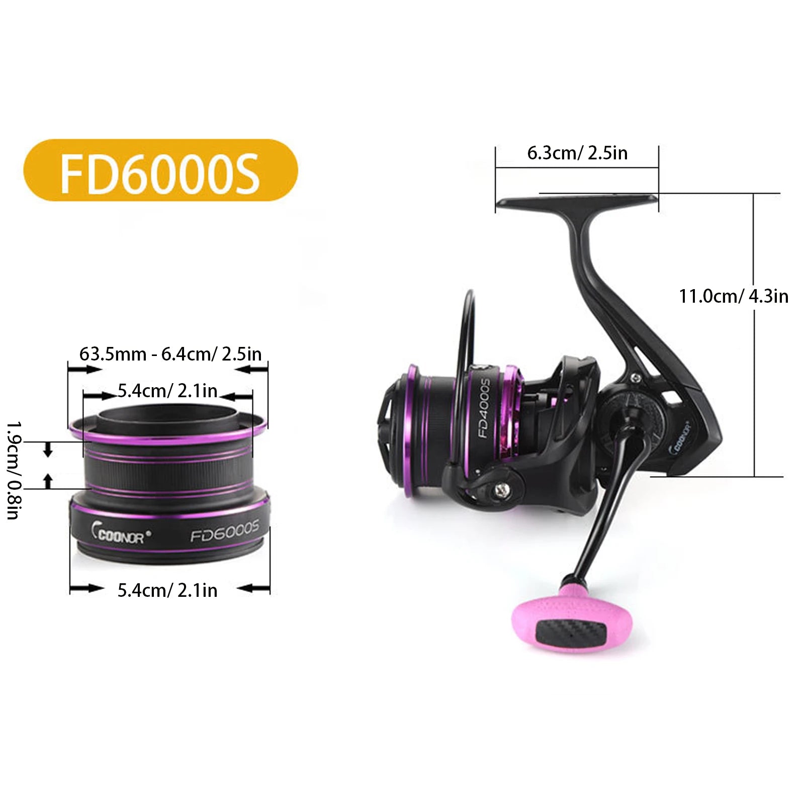 Saltwater Rotating Reel - Heavy Duty Metal Construction FD6000S