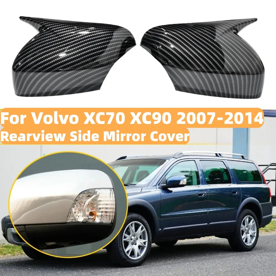 Side Mirror Wing Cover Trim ABS for Volvo XC70 XC90 2007-2014 Pair