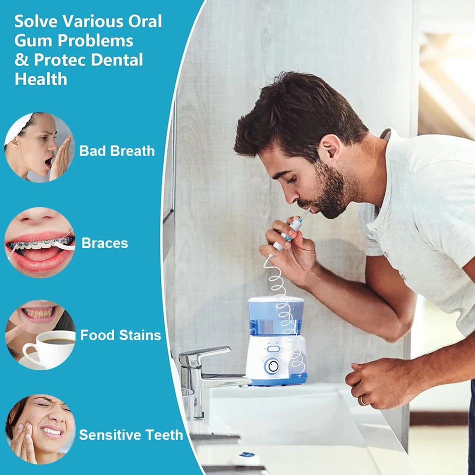 High-Pressure Oral Irrigator Water Flosser for Teeth, 800ml, Electric
