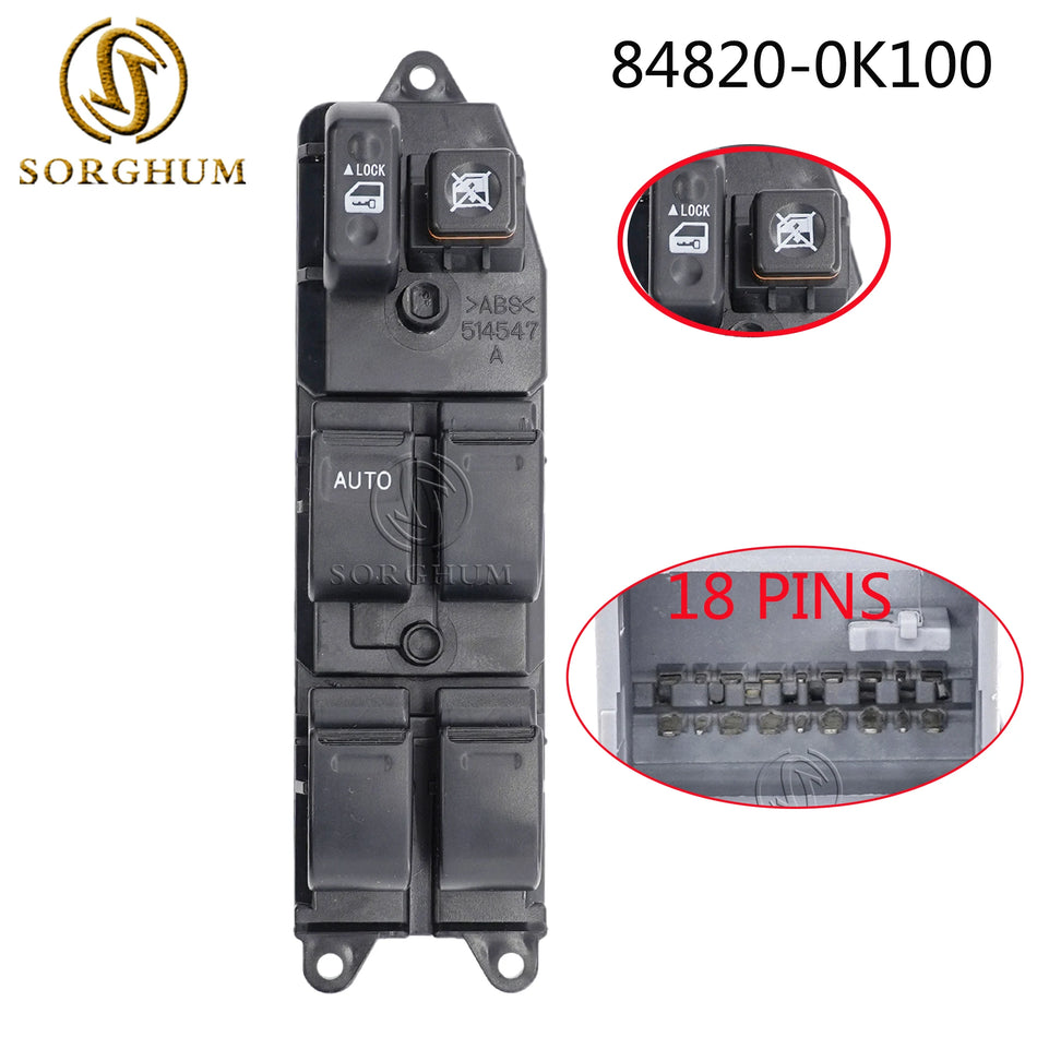 Buton comutator fereastră pentru Toyota Fortuner și Hilux 84820-0K100 se potrivește modelelor 2004-2015