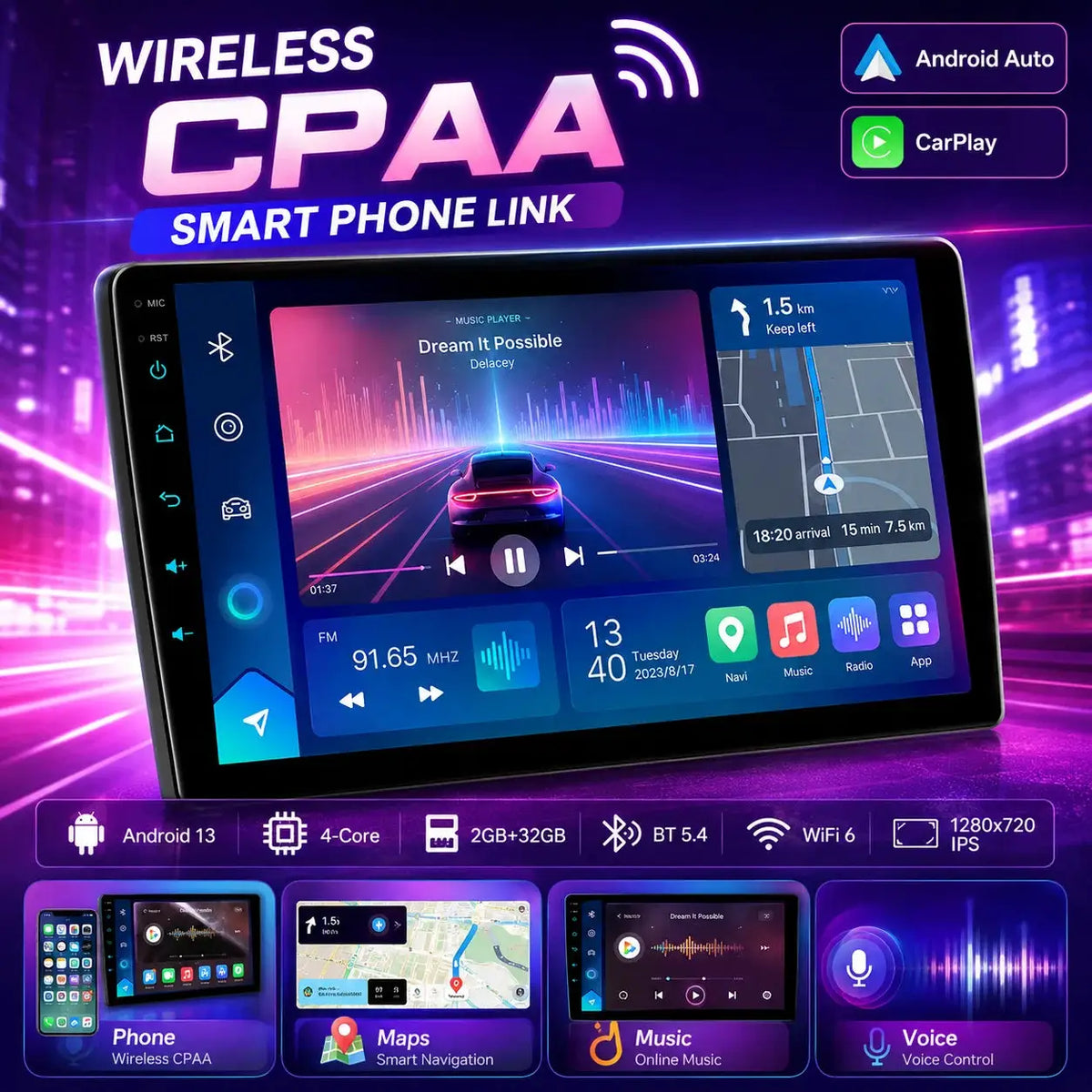 2Din Android Car Stereo With CarPlay And GPS For Volkswagen Golf by InterCyprus Trading Ltd