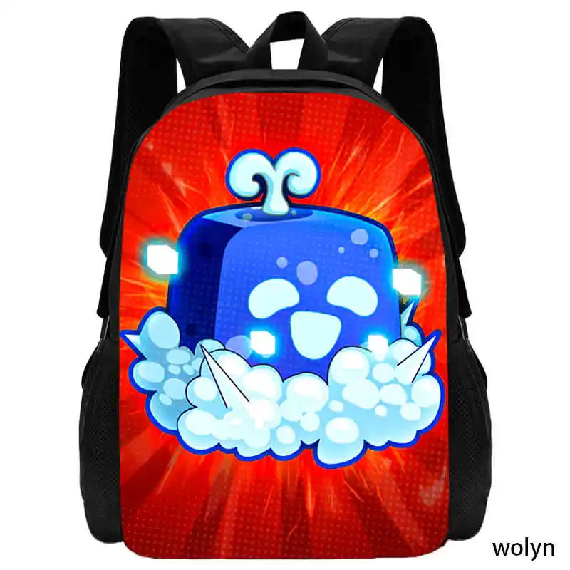 Wolyn Blox Anime Fruits School Backpack for Kids Color001 / 15 inches / CHINA
