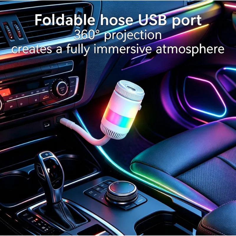 Proiector USB cu stele și galaxii, cu luminozitate reglabilă, lumină de noapte pentru mașină