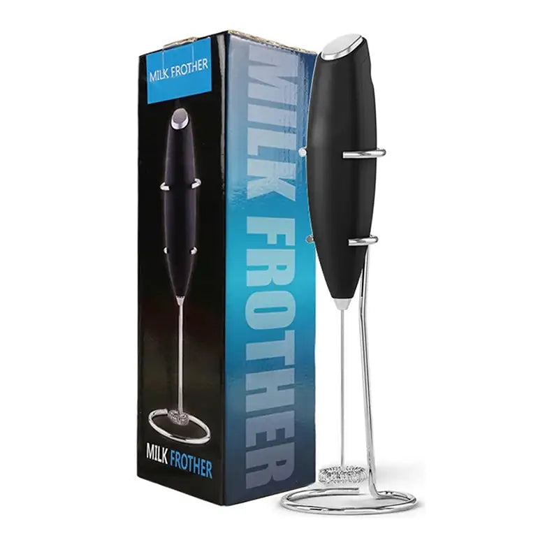 Electric Milk Frother Handheld Mini Foamer For Coffee black / Russian Federation