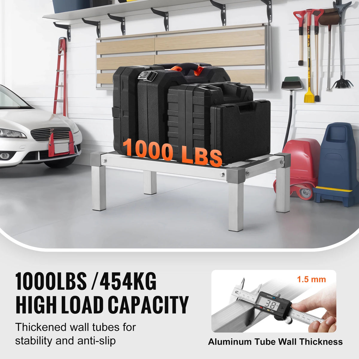 SucceBuy 1000LBS Aluminum Dunnage Rack &ndash; Off Floor Storage