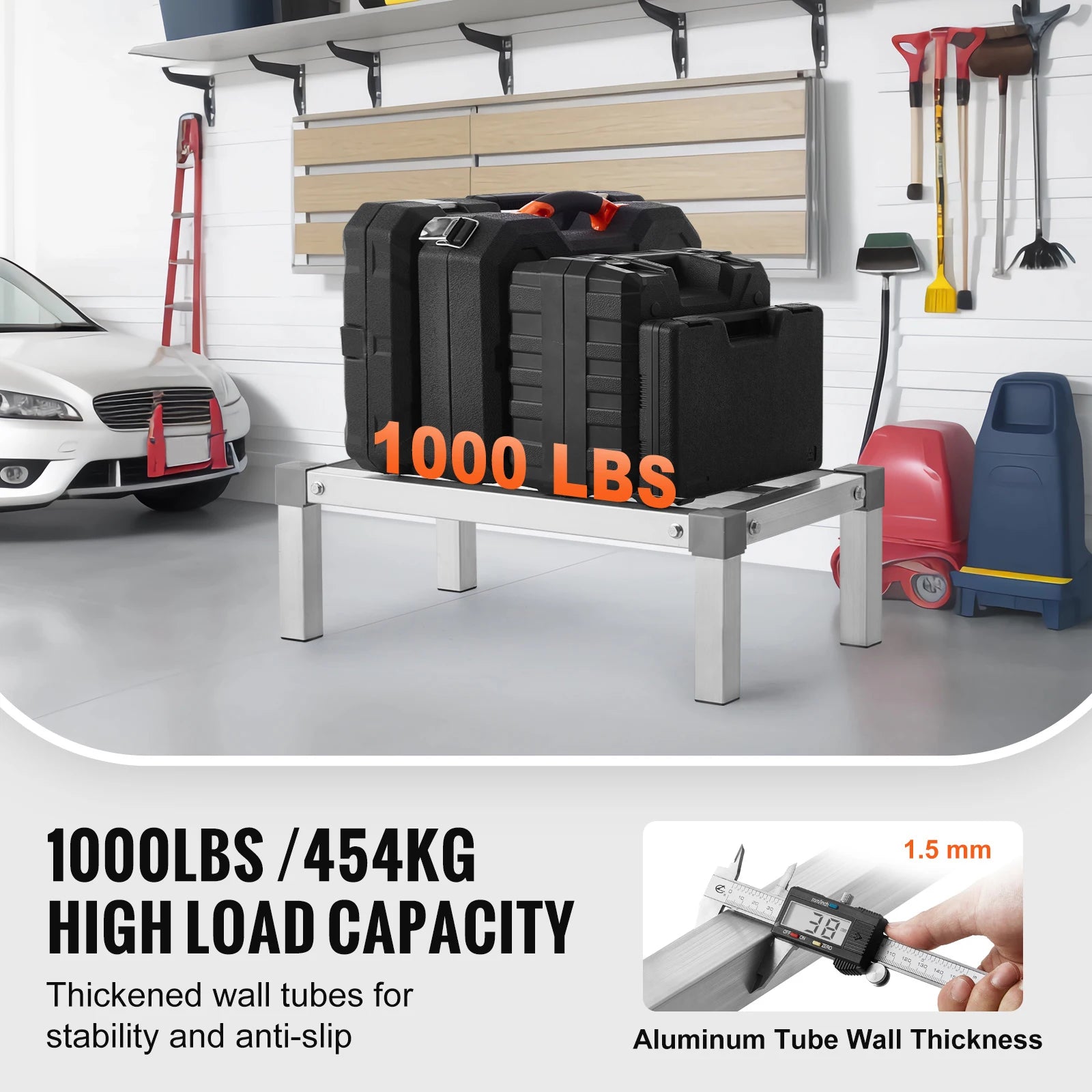 SucceBuy 1000LBS Aluminum Dunnage Rack &ndash; Off Floor Storage