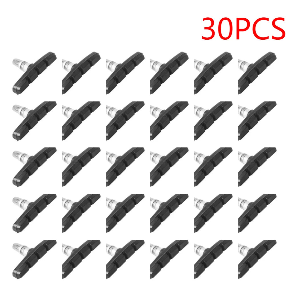 1-30Pairs MTB Road Brake Pads Silent - Durable Rubber Blocks 30PCS