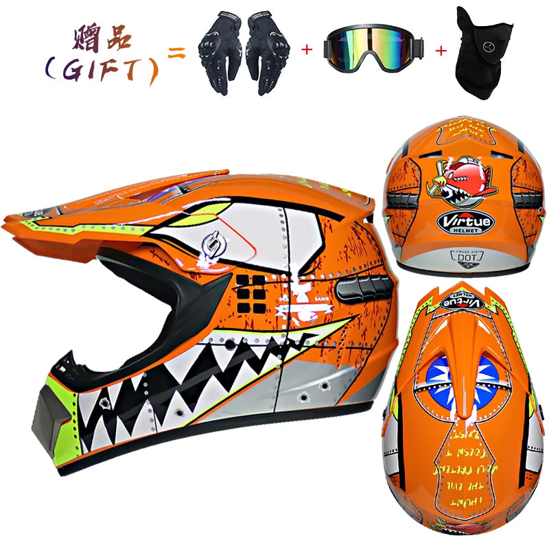 Orz Kids Motocross Helmet - Durable ABS Off-Road Safety 1 / S